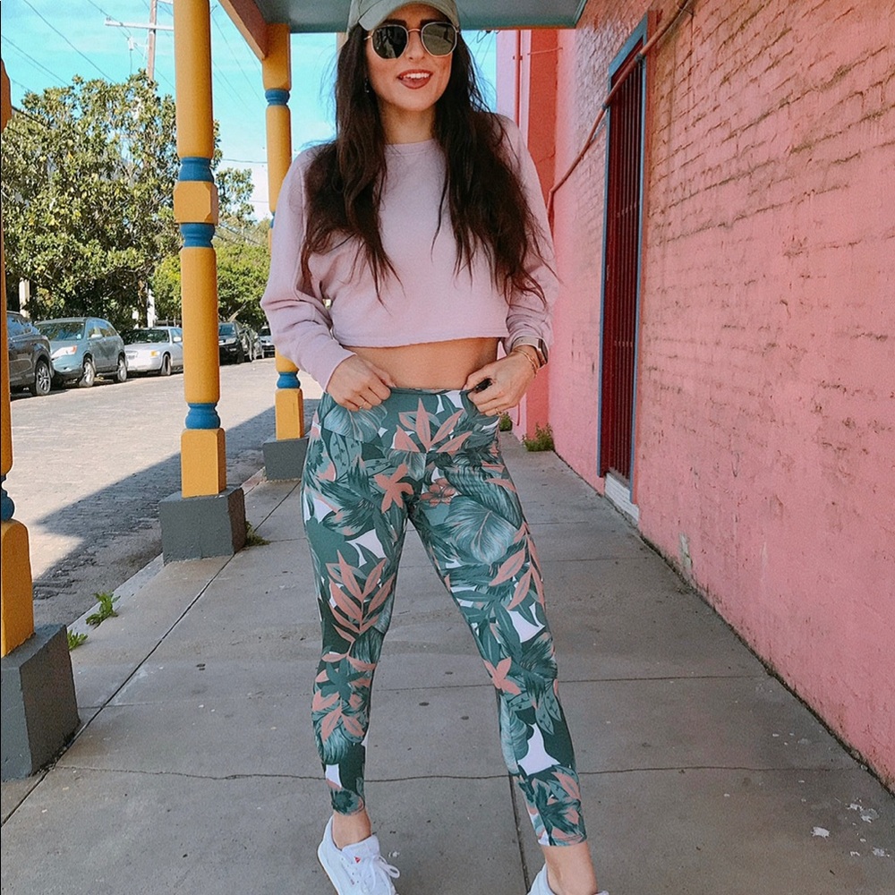 Onzie palm & leopard leggings